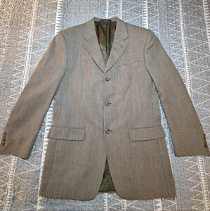 Jones New York Blazer 100% Wool Brown Suit Size 44R - RN 47338 Made In Guatemala